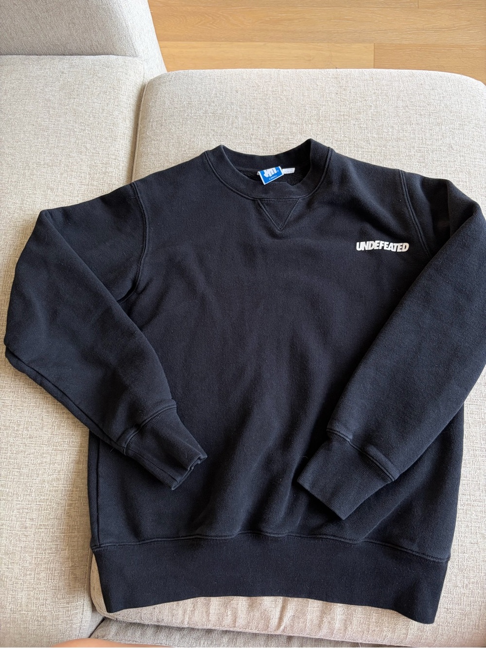 Undefeated Black Crewneck Sweatshirt with White Logo
